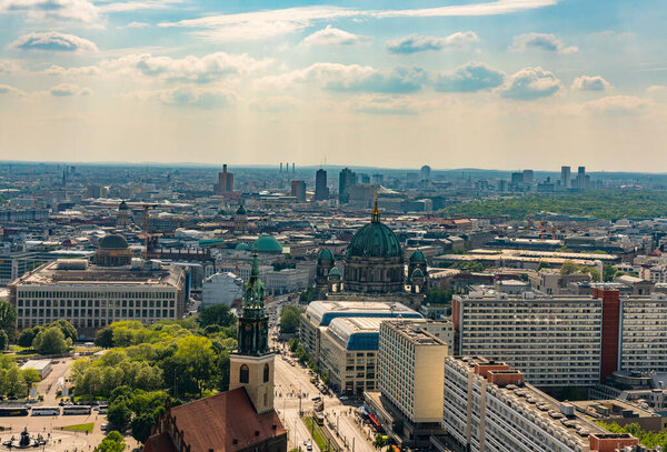 Aerial view of berlin from the height of the city of frankfurt am main