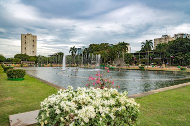 Barselona şehrindeki parkın manzarası