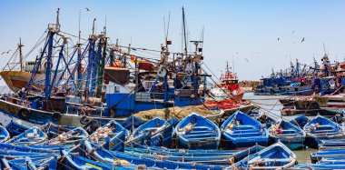 Essaouira limanında balıkçı tekneleri, Fas
