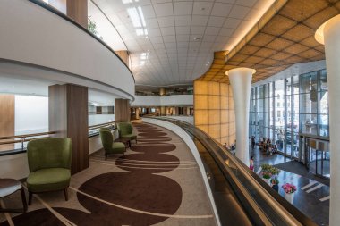 Budapeşte, Macaristan - 10 Nisan 2018: Budapeşte 'de 5 yıldızlı lüks bir otel olan Corvinus Kempinski Oteli 