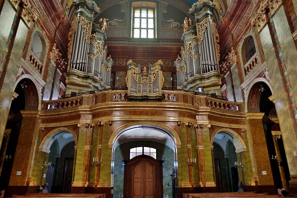 interior of the old church in the city of prague