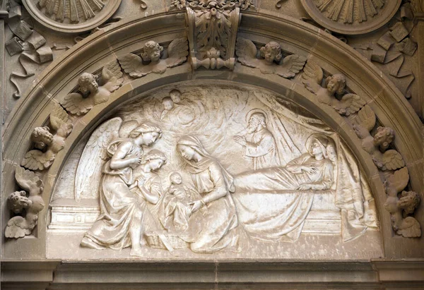 Detail Der Fassade Der Kathedrale Von George Der Stadt Barcelona — Stockfoto