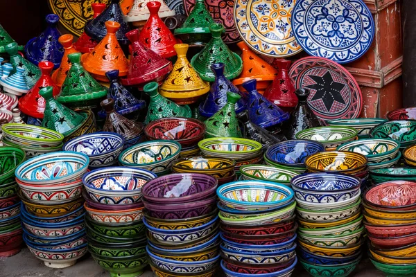 Keramik Det Traditionelle Marked Marocco - Stock-foto