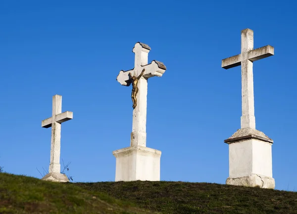 Croce Sulla Cima Della Chiesa — Foto Stock