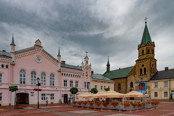 Sanok Polonia Julio 2009 Plaza Principal Sanok Polonia — Foto de Stock