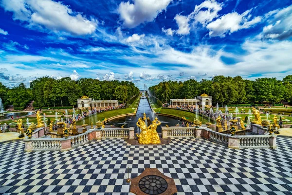 Petersburg Russie Août 2018 Parc Palais Peterhof Patrimoine Mondial Unesco — Photo