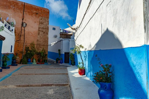 Vue Rue Typique Vieille Ville Chefchaouen Maroc — Photo