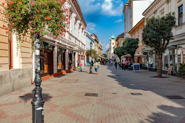 Vista Rua Cidade Velha Pecs Hungria — Fotografia de Stock