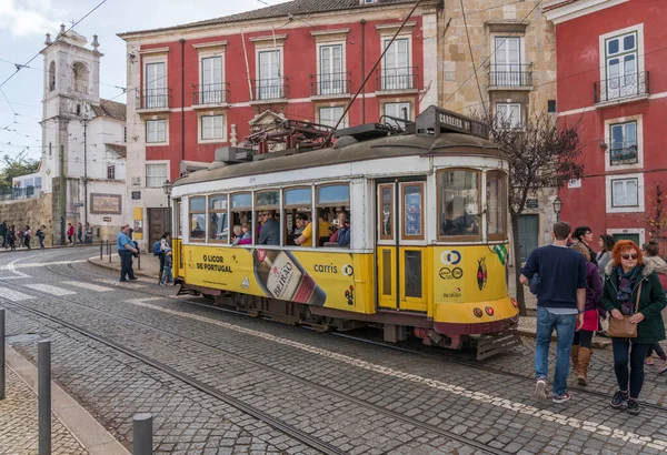 Tranvía Amarillo Lisboa Portugal — Foto de Stock