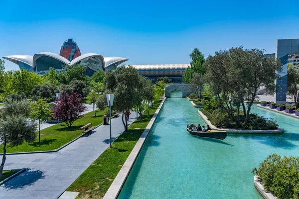 Azerbaigian Baku Maggio 2019 Piccolo Parco Acquatico Venezia Sul Viale — Foto Stock