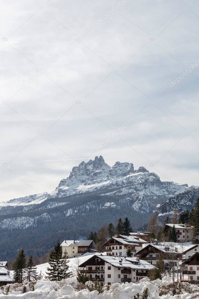 winter landscape with snow covered mountains