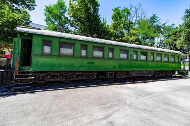 GORI, GEORGIA - 18 Temmuz 2015: Stalin 'in Gori' deki Joseph Stalin Müzesi 'ndeki treni.