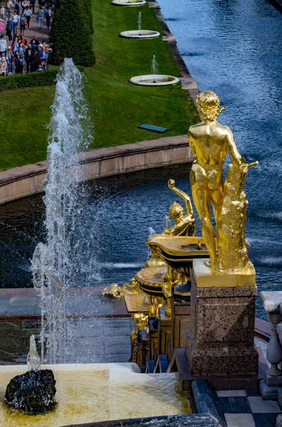 Petersburg Rusia Agosto 2018 Los Terrenos Del Palacio Peterhof Patrimonio —  Fotos de Stock
