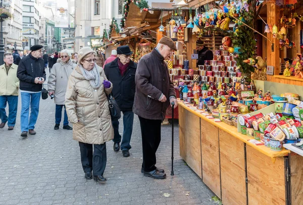 Vánoční Trh Evropském Městě — Stock fotografie