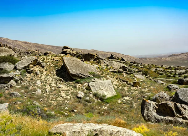 Formacje Skalne Parku Narodowym Gobustan Azerbejdżan — Zdjęcie stockowe