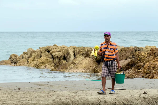 Cartagena Colombie Octobre 2015 Homme Non Identifié Sur Plage Zone — Photo