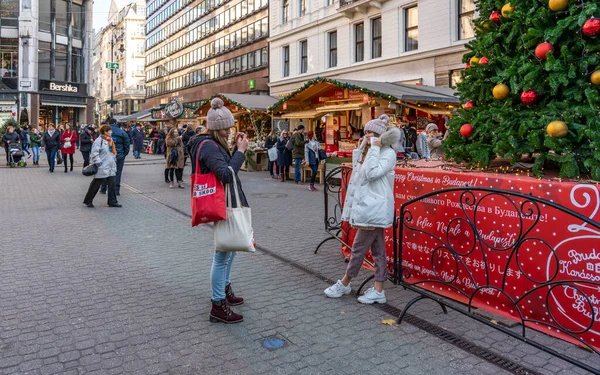 Europäische Stadt Zur Weihnachtszeit — Stockfoto
