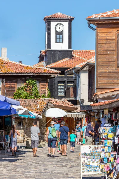 Nessebar Bulgaria Luglio 2016 Persone Nel Centro Storico Sito Parte — Foto Stock