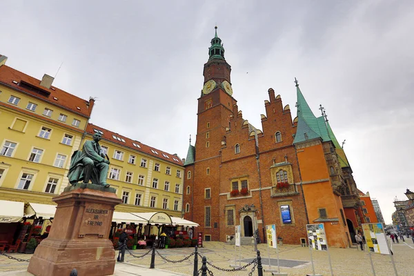 Wroclaw Polonya Daki Eski Belediye Binasının Manzarası — Stok fotoğraf