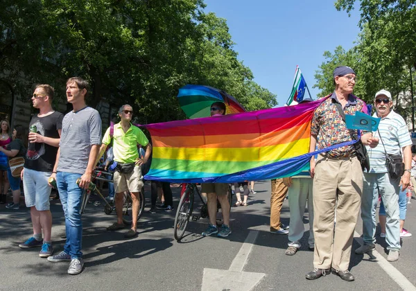 Budapest Węgry Lipiec Niezidentyfikowane Osoby Wzięły Udział Budapest Gay Pride — Zdjęcie stockowe