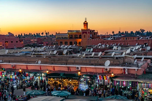 Aerial View City Marocco Sunset — Stock Photo, Image