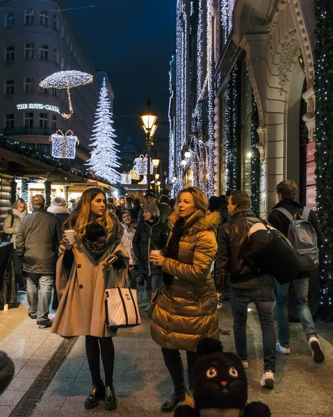 Рождественский Рынок Европейском Городе — стоковое фото
