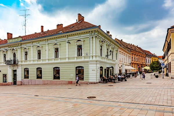 Widok Rynek Starego Miasta Centrum Miasta Pecs Węgry — Zdjęcie stockowe