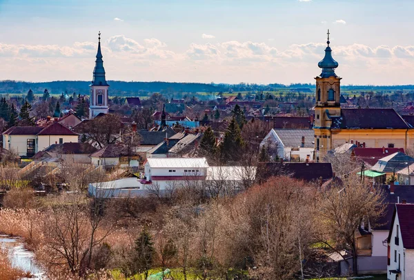Vista Para Cidade Velha Poroszlo Hungria — Fotografia de Stock