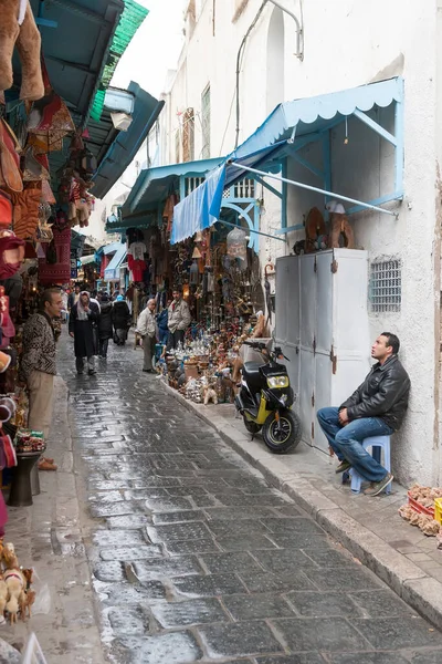 Tunis Tunísia Fevereiro Pessoas Souk Medina Fevereiro 2009 Tunis Tunísia — Fotografia de Stock