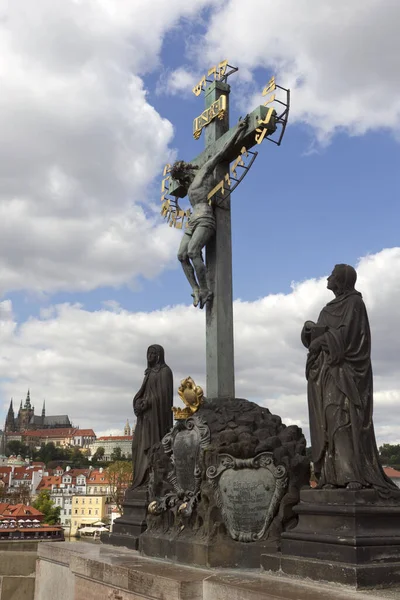 Prag Daki Charles Köprüsü Manzarası — Stok fotoğraf