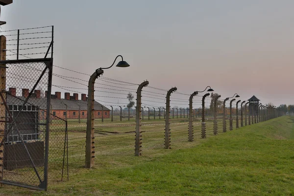 Oswiecim Polonia Ottobre Senso Elettrico Auschwitz Campo Sterminio Nazista Ottobre — Foto Stock