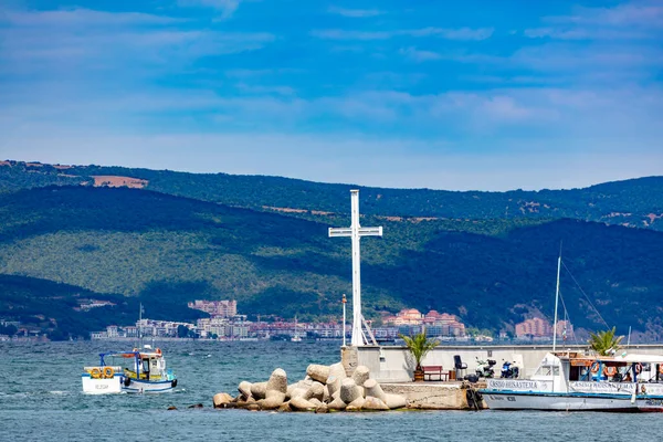 Nessebar Bulgaria Julio 2016 Nuevo Puerto Nessebar Antigua Ciudad Nessebar — Foto de Stock