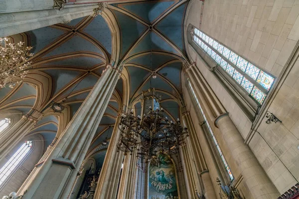 Belső Tér Katedrális Szent Vitus Prágában — Stock Fotó