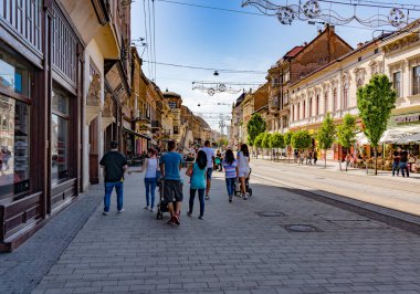 Macaristan 'ın Miscolc kentindeki eski kasaba manzarası