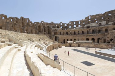 Roma, İtalya 'daki antik Roma amfitiyatrosunun manzarası