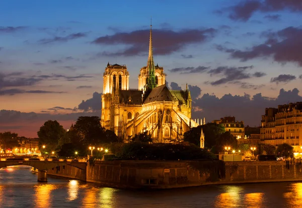 Notre Dame Tramonto Parigi — Foto Stock