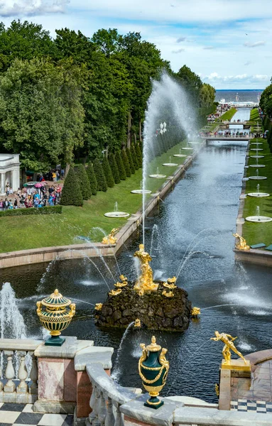 Petersburg Russland August 2018 Das Gelände Von Schloss Peterhof Unesco — Stockfoto