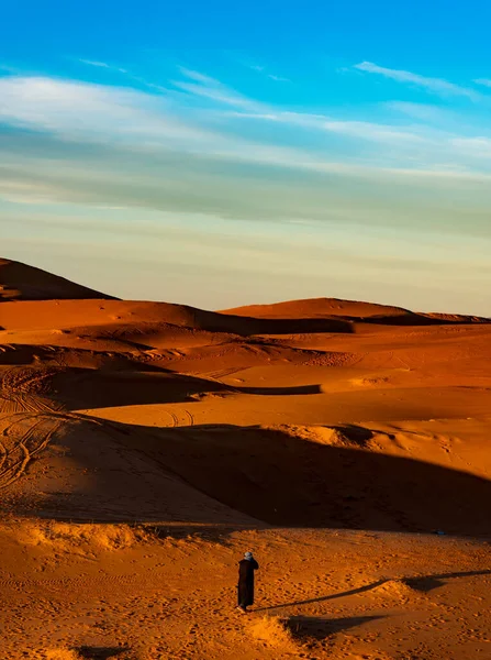 Sahara Deserto Vicino Villaggio Merzouga — Foto Stock