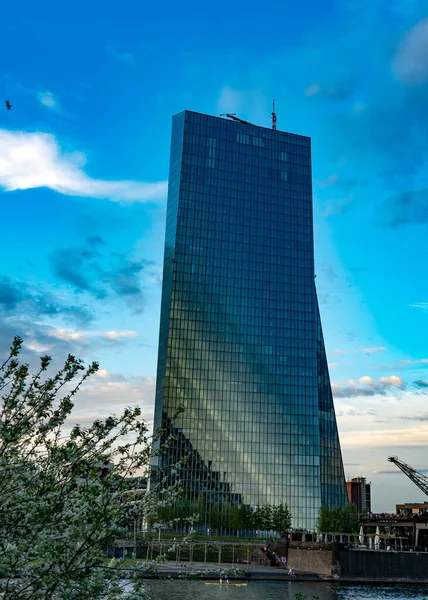 Vista Para Edifício Moderno Frankfurt Main — Fotografia de Stock