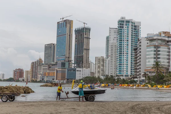Cartagena Colombia Octubre 2015 Personas Identificadas Playa Cartagena Zona Hotelera —  Fotos de Stock