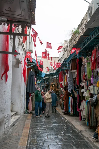Vida Cidade Com Pessoas Tunísia — Fotografia de Stock