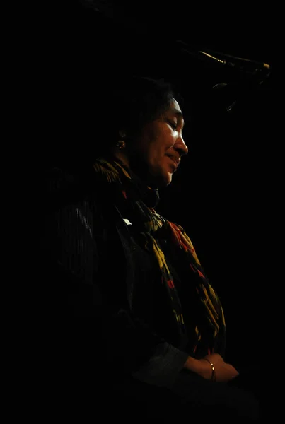Budapest Hungary 10月7日 2010年10月7日にハンガリーのブダペストで開催された音楽アカデミーのステージで行われたサウンド マイグレーション コンサートで カザフスタンのトルコ人ヴォーカリストSaadet Turkozが出演しました — ストック写真