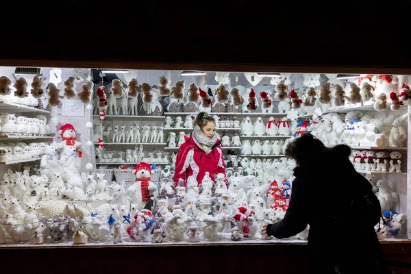 Marché Noël Dans Ville Européenne — Photo