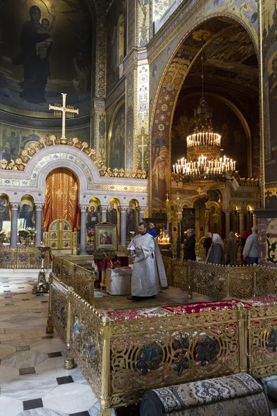 Kiev Ucrania Septiembre Ceremonia Boda Catedral Volodymyr Una Las Iglesias — Foto de Stock