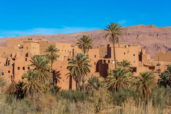 Ville Architecture Traditionnelle Dans Désert Maroc — Photo