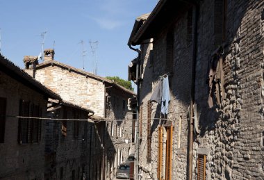 Eski Rothenburg ob der Tauber kasabasının manzarası, bir unesco dünya mirası alanı, İtalya