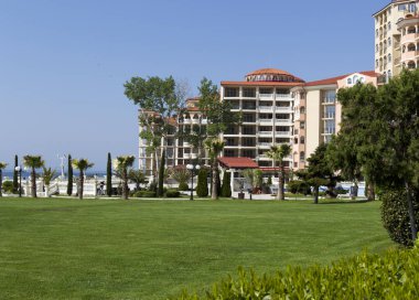 Yazın Monako şehrinin manzarası