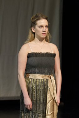 BUDAPEST, HUNGARY - 9 Ocak 2012 'de Macaristan' ın Budapeşte kentindeki Merlin Tiyatrosu 'nda Laomedia.