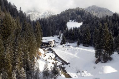 İsviçre Alplerindeki dağ manzarası