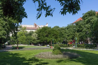 Barselona şehrindeki parkın manzarası